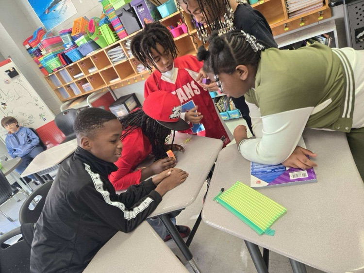 This was from Fri...and I totally forgot to send it for Facebook. Ms. Conrad's class worked on a STEM activity called Instant Insanity. This encouraged teamwork and deep thinking skills.