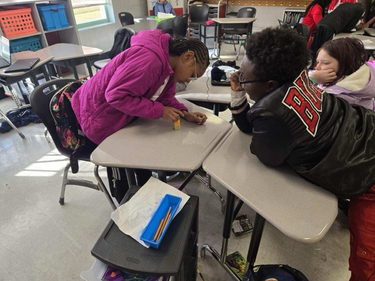 This was from Fri...and I totally forgot to send it for Facebook. Ms. Conrad's class worked on a STEM activity called Instant Insanity. This encouraged teamwork and deep thinking skills.