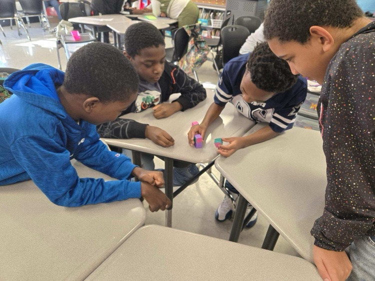 This was from Fri...and I totally forgot to send it for Facebook. Ms. Conrad's class worked on a STEM activity called Instant Insanity. This encouraged teamwork and deep thinking skills.