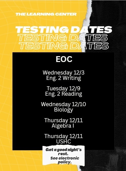 TLC EOC Testing Dates 
