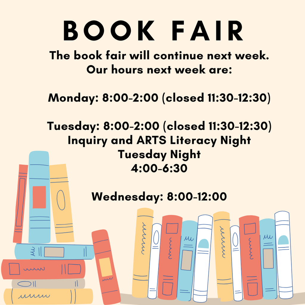 Our Book Fair will be open next week.