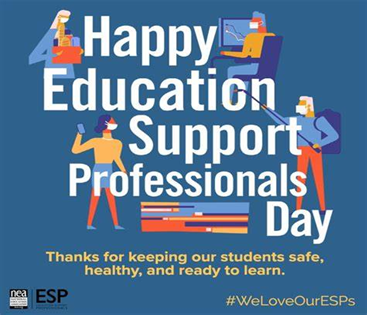 HappyEducational Support Professionals Day. Thanks for keeping our students safe, healthy, and ready to learn. #We love ourESPS