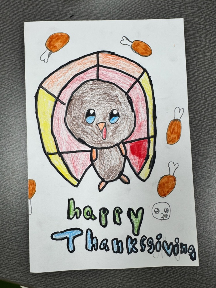 Thanksgiving cards were made for the nursing home