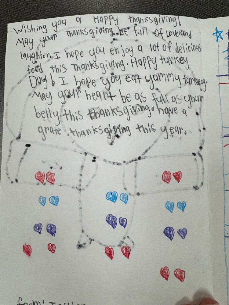 Thanksgiving cards were made for the nursing home.