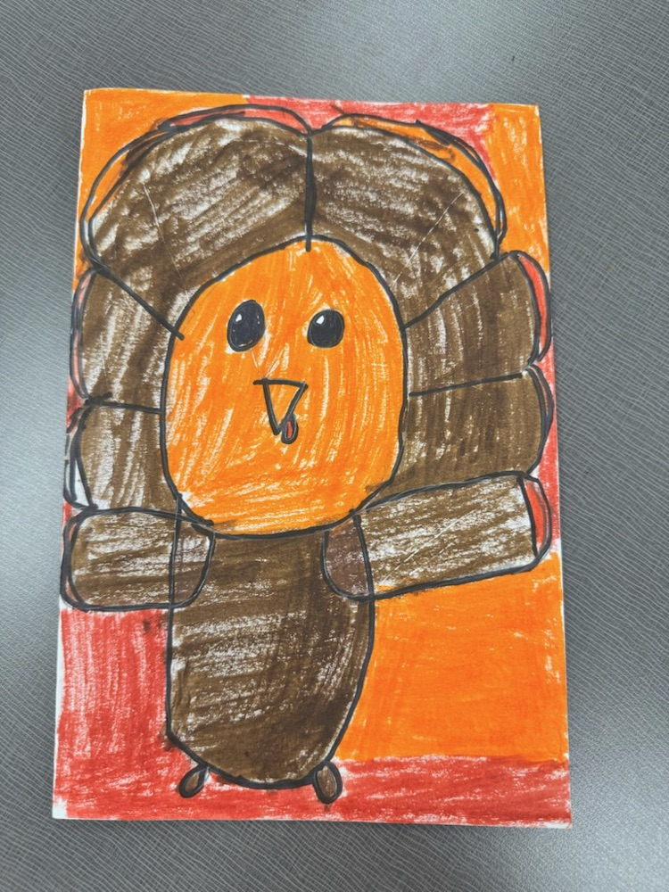 Thanksgiving cards were made for the nursing home.