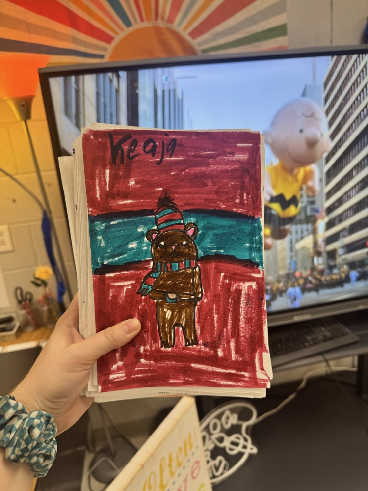 Thanksgiving cards were made for the nursing home.