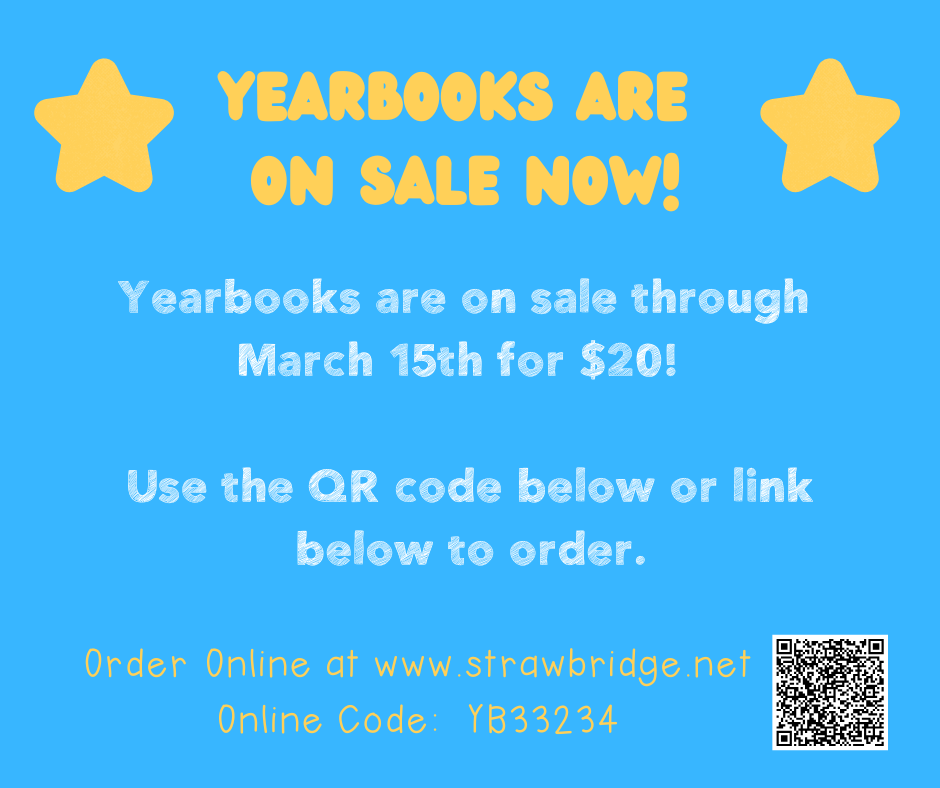 This flyer gives details about yearbook orders.  Details are also listed in the post.