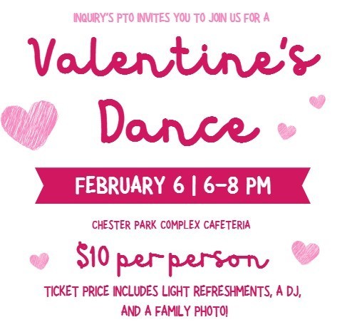 This flyer is a reminder to sign up for our Valentine's Dance by 2pm today.