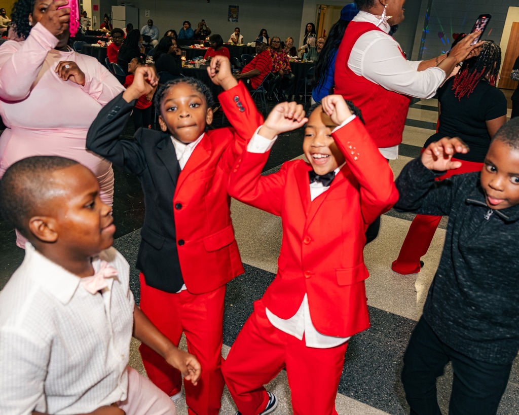 These are photos from last years Valentine's dance of students dancing.