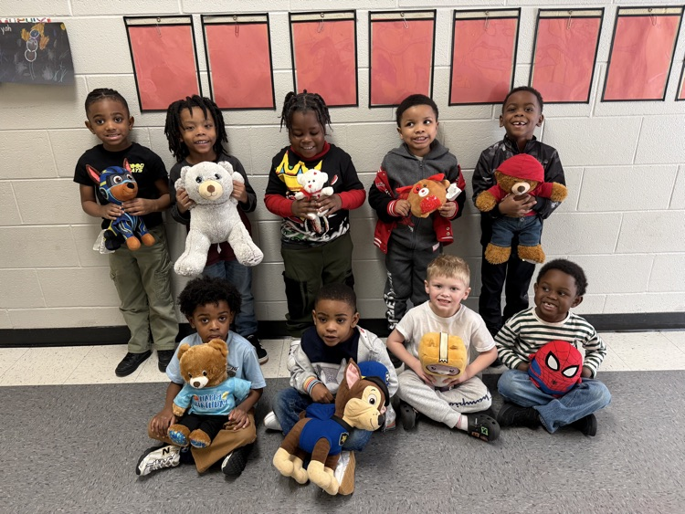 PreK students had a teddy bear tea party  