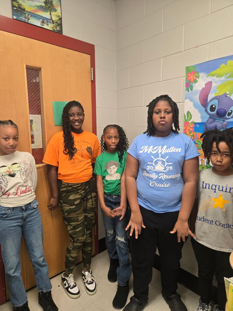 The photos show students and staff dressed for spirit week