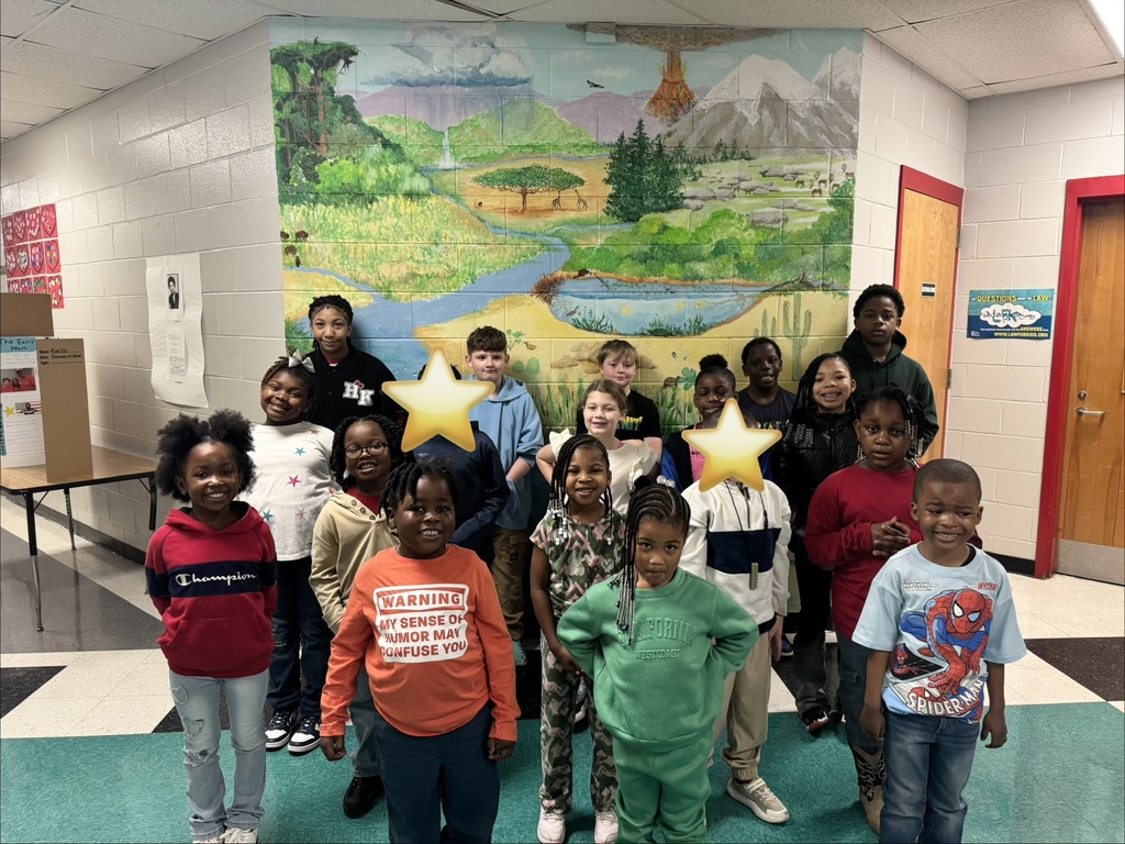 This photo shows the Star Students for February.