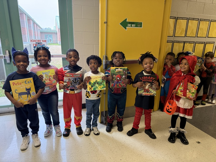 The photos show students dressed for Read Across America Week.