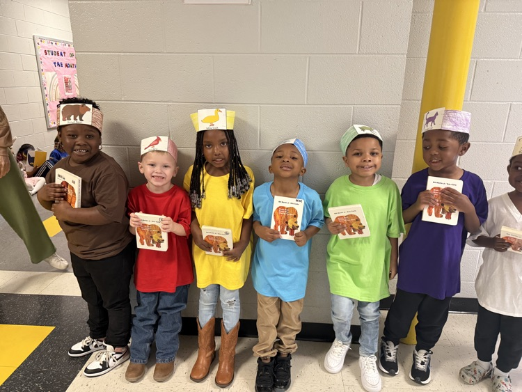 The photos show students dressed for Read Across America Week.