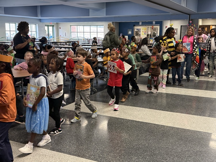 The photos show students dressed for Read Across America Week.