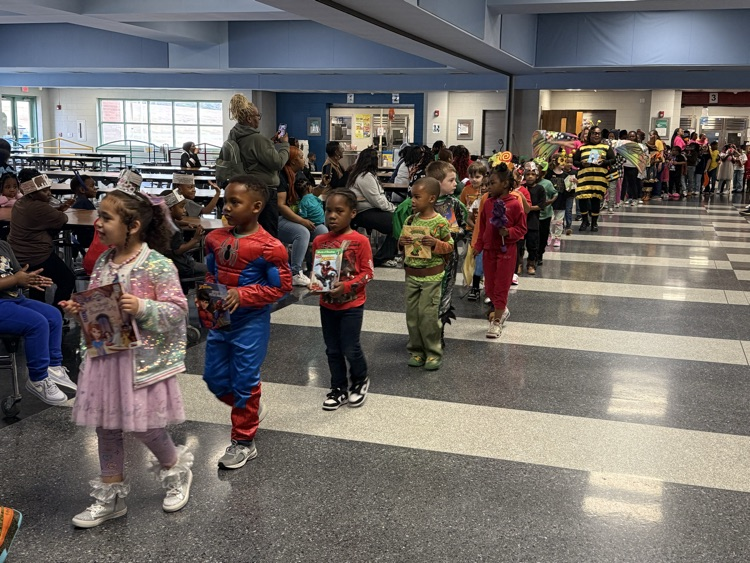 The photos show students dressed for Read Across America Week.