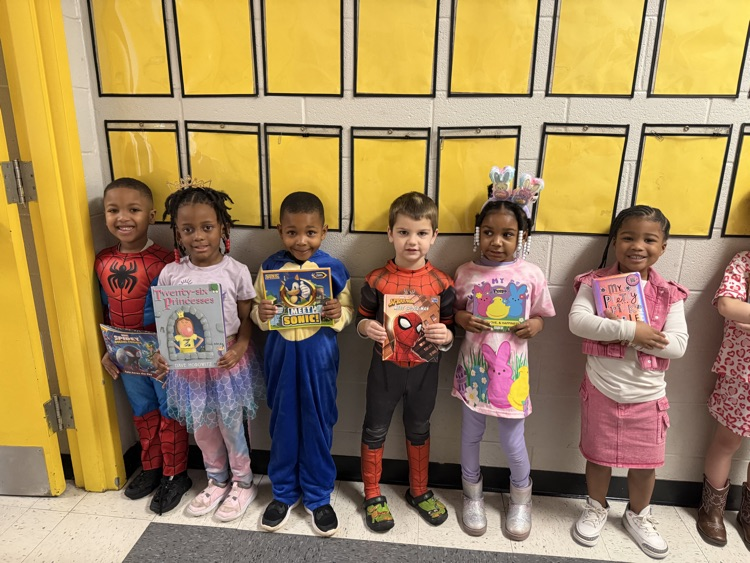 The photos show students dressed for Read Across America Week.