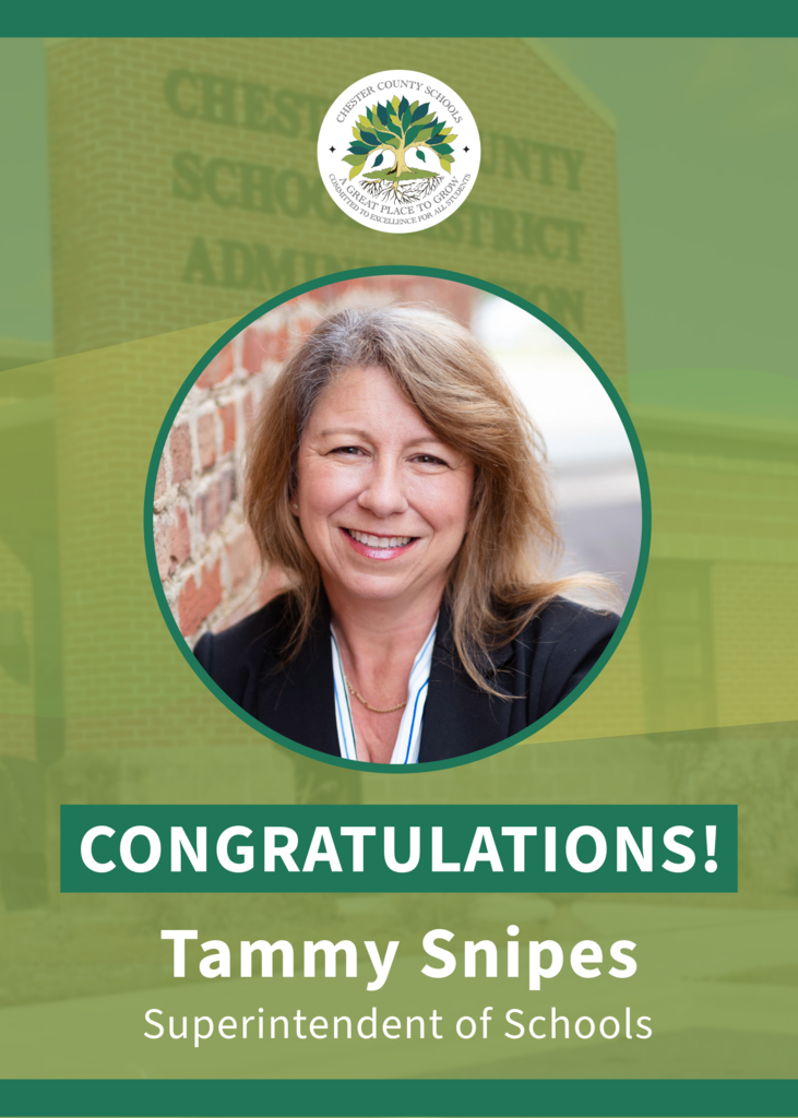 Congratulations Tammy Snipes, Superintendent of Schools