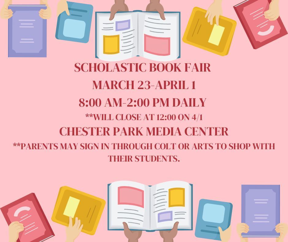 The graphic shows Book Fair hours.