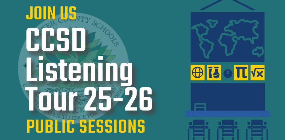 Join us, CCSD Listening Tour 25-26; Public Sessions graphic