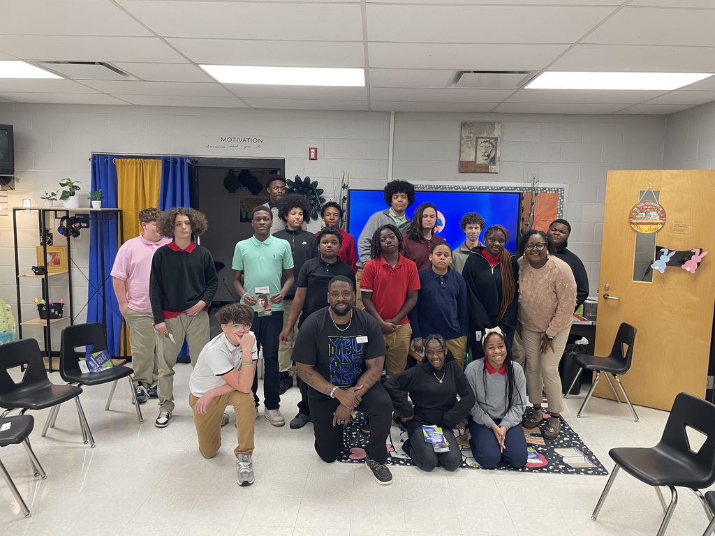 Group photo with Terrance Randolph and Mrs. Wilson-Young, behavior interventionist.