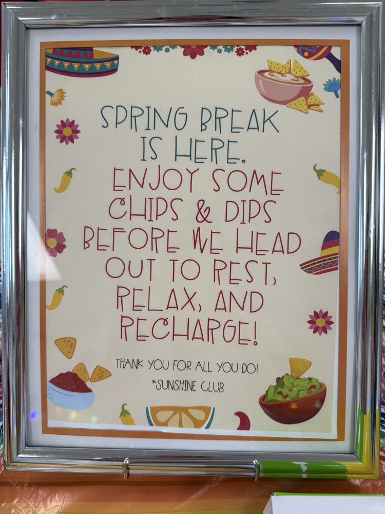 The staff had a social today. 