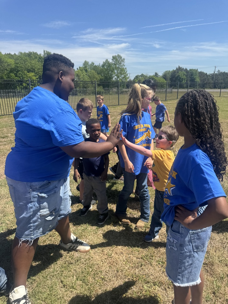 The photos show Student Council and our special needs students practicing for the Special Olympics. 