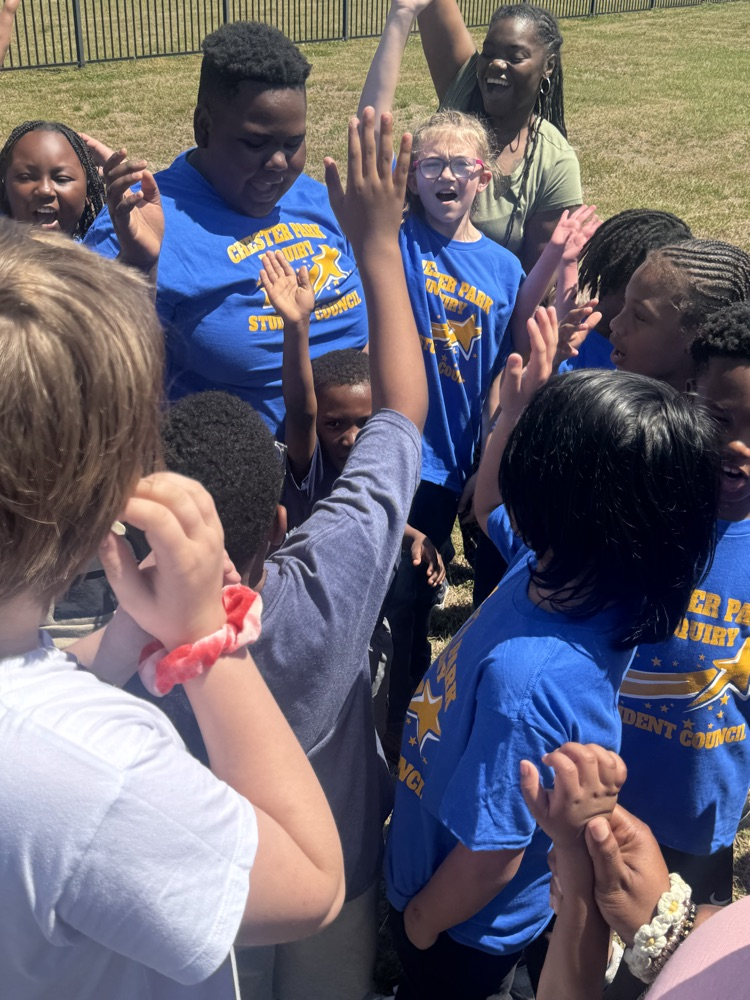 The photos show Student Council and our special needs students practicing for the Special Olympics. 