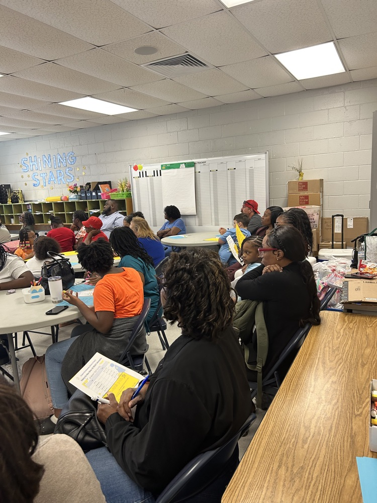 The photos show families in grades 3-5 at our family workshop. 