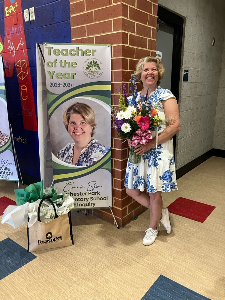 The photo shows Ms. Spin, a kindergarten teacher  