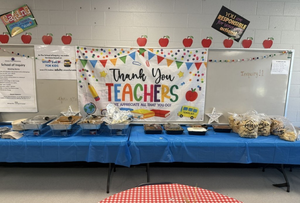 The photo shows events for Teacher Appreciation Week.