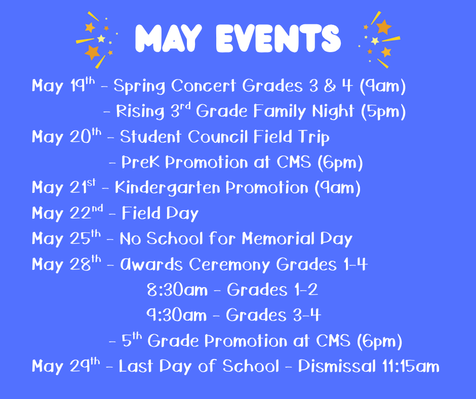 The flyer gives dates for upcoming events.