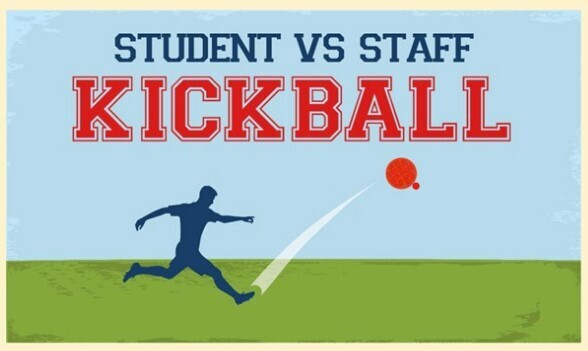 student vs staff kickball game
