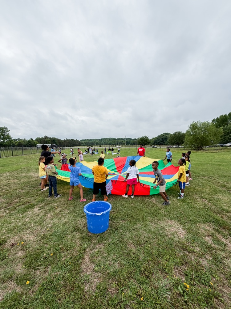 Students are playing at Field Day  