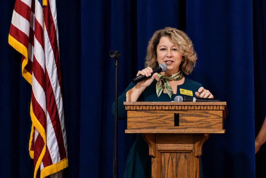 Superintendent Snipes delivering her keynote address