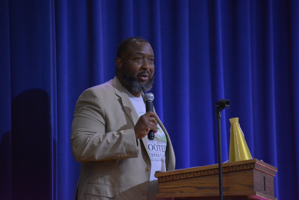 Mr. Massey speaking at Convocation