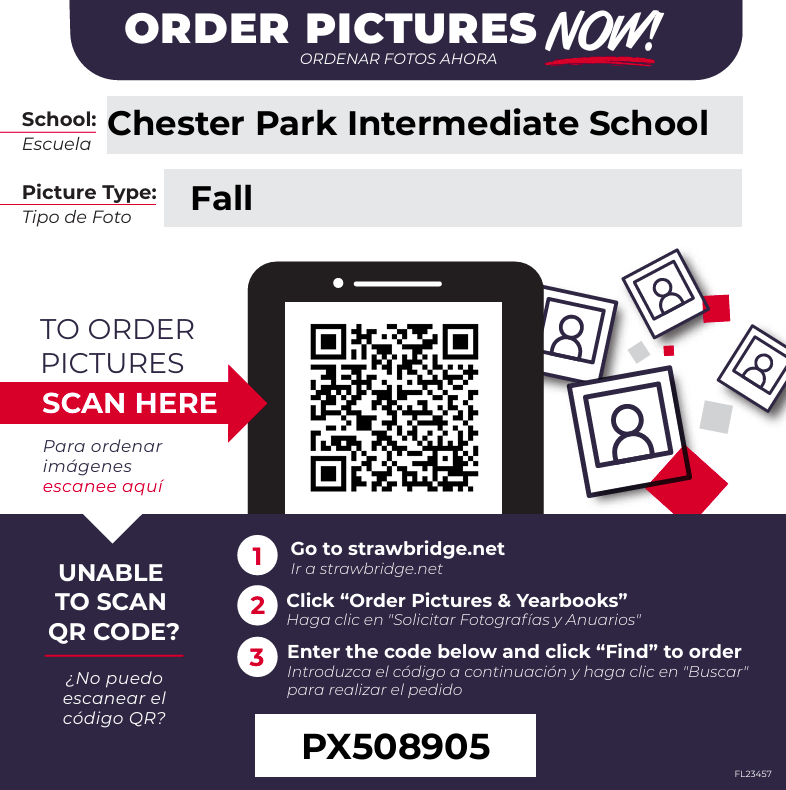 The flyer from Strawbridge gives directions on ordering fall pictures.