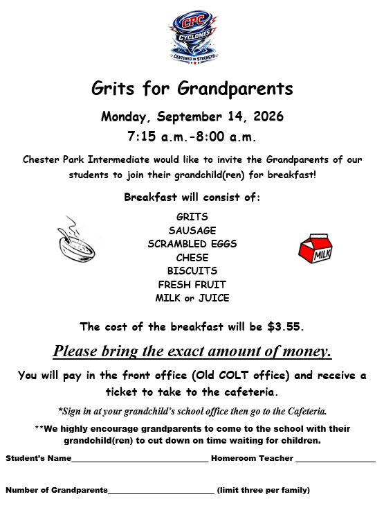 Grits for Grandparents will be on September 14th.