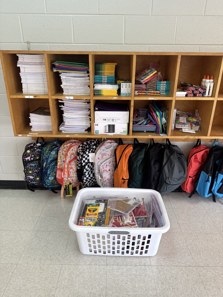 School supplies were donated. 