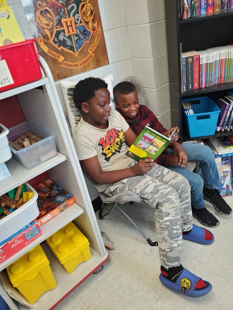 Students are partner reading  
