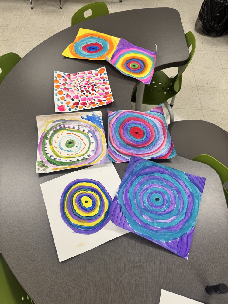 Students enjoying art  
