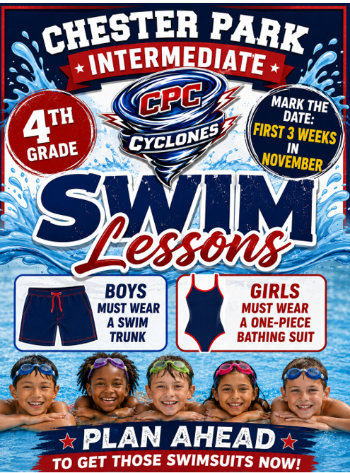 Fourth grade students will be taking swim lessons soon.