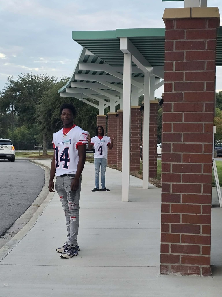 CHS Football players welcomed students to school.