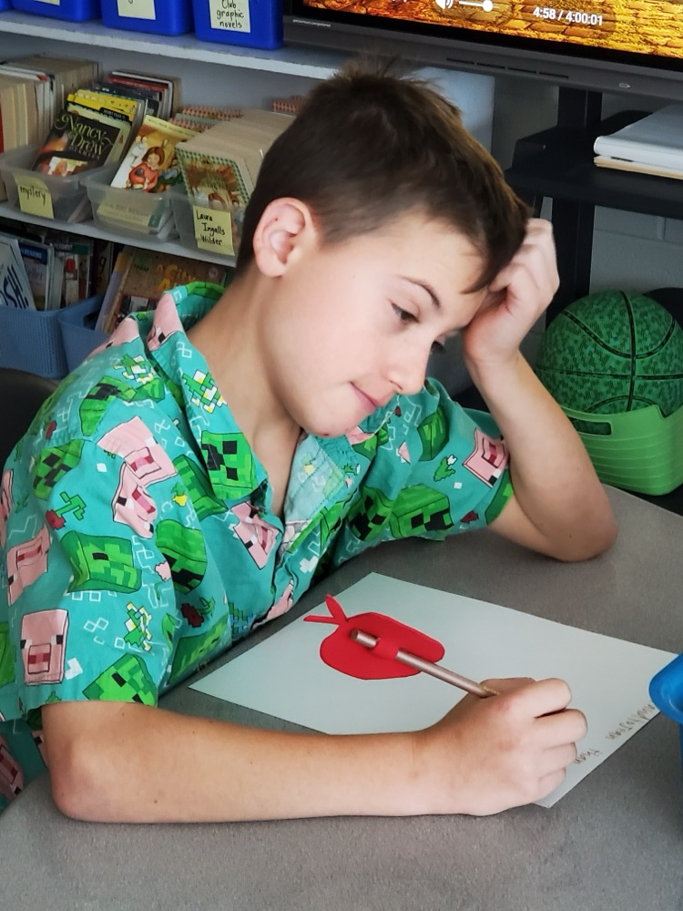 Students used flashlights while working today.