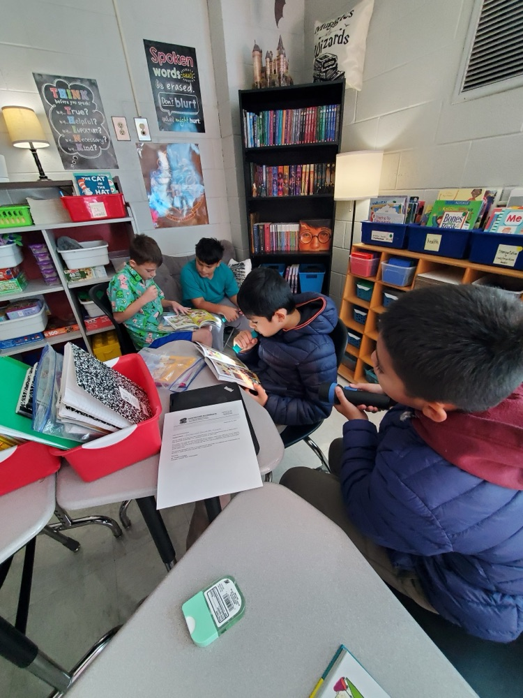Students used flashlights while working today.