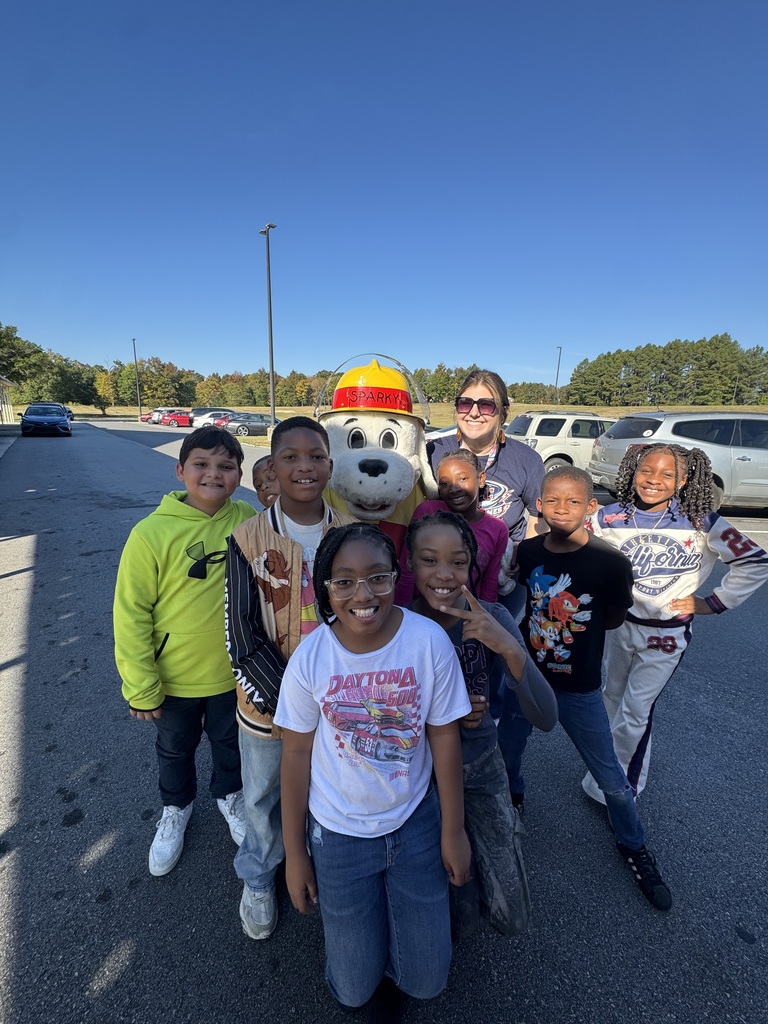 Students enjoy a visit from the fire department.