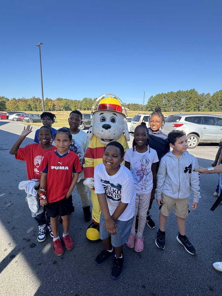 Students enjoy a visit from the fire department.
