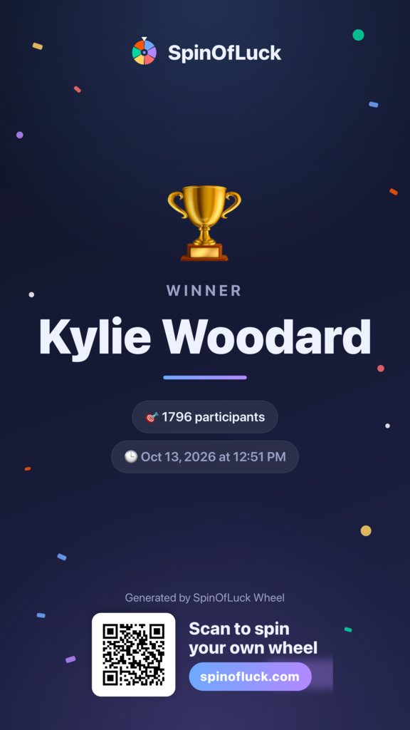 Kylie Woodard is the Nothing Bundt Cake random drawing winner.