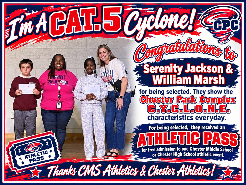 Cyclone CAT 5 students were announced today.