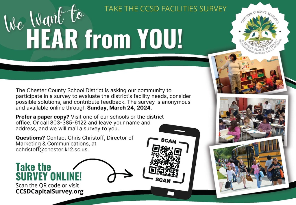 Chester County Schools - Take the CCSD Facilities Survey online at CCSDCapitalSurvey.org